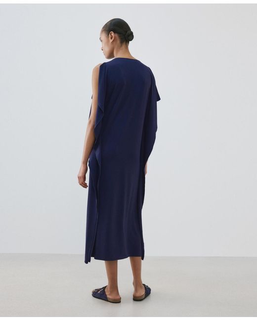 Mango Blue Ruffled Detail Caftan