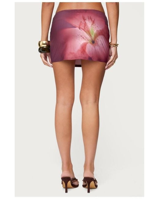 Edikted Pink Tiger Flower Mini Skort
