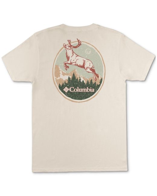 Columbia White Soaring Deer Logo Graphic T-shirt for men