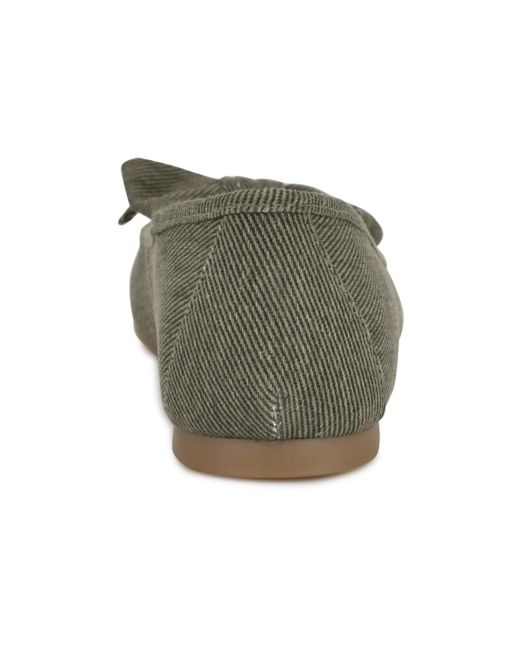 Nine West Gray Veronika Denim Bow Ballet Flats