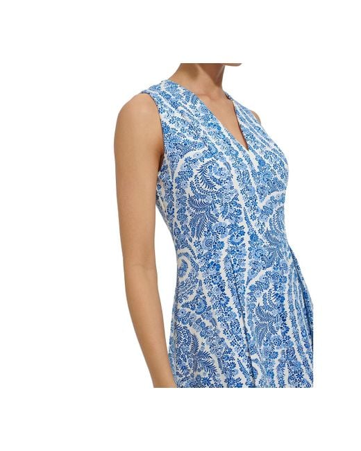 Tommy Hilfiger Blue Printed Fit & Flare Dress