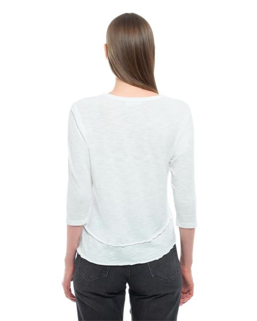Wilt White Sleeve Mock Layer Tee