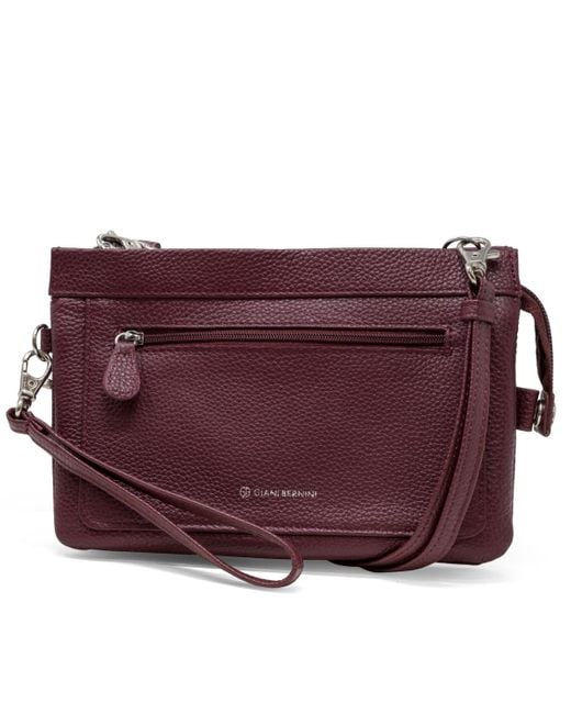 Giani Bernini Purple Softy Leather Crossbody Wallet