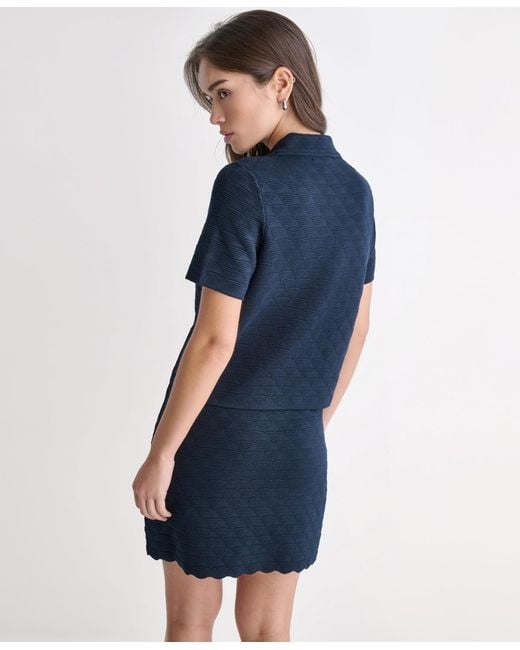 BCBGMAXAZRIA Blue Collared Button-front Jacket