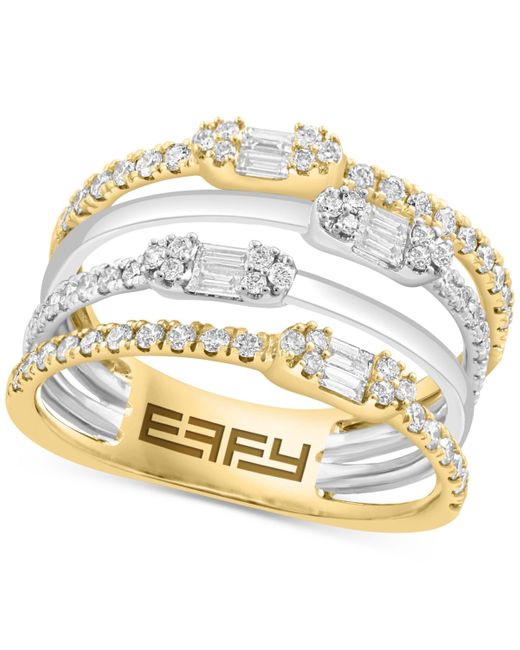 Effy Metallic Effy Diamond Baguette & Round Multirow Statement Ring (3/4 Ct. T.w.
