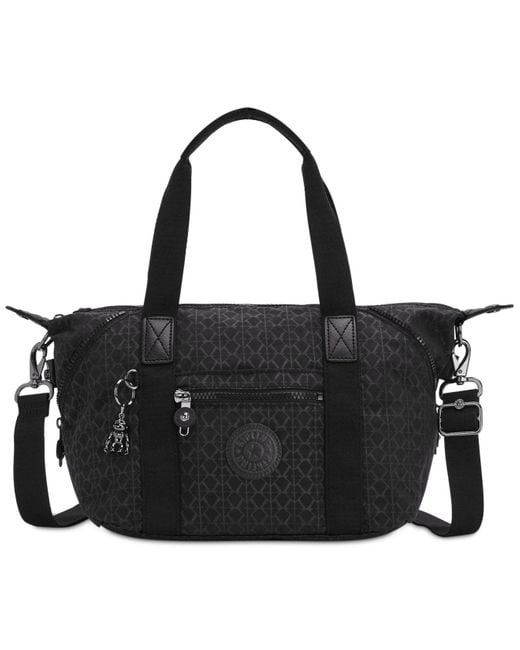 Kipling Art Medium Nylon Zippered Shoulder Bag in Black | Lyst