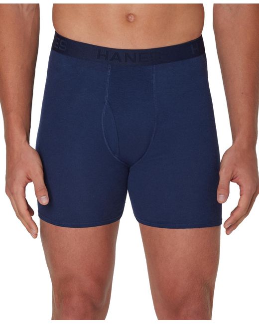Hanes Blue Ultimate Solid Boxer Briefs for men