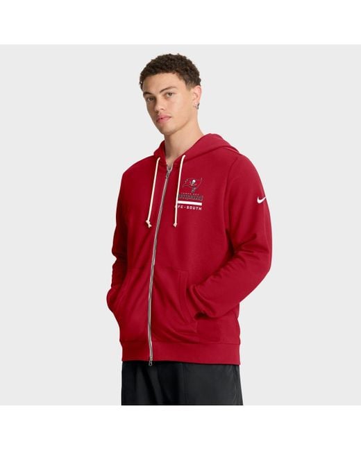 Nike Red Tampa Bay Buccaneers Sideline Standard Issue Utility Player Dri-fit Full-zip Hoodie for men