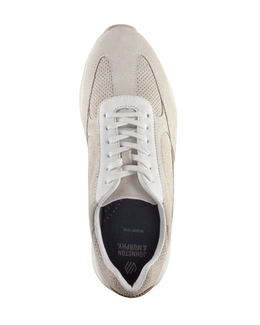 Johnston & Murphy White Chase Perfed Round Toe Shoes for men