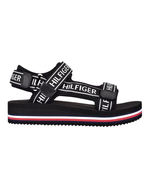Tommy hilfiger black mesh web sporty on sale sandals