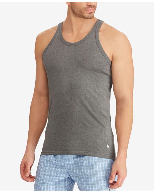 Polo Ralph Lauren Men s Underwear Slim fit Stretch Cotton Jersey Tank 3 Pack in Black for Men Lyst