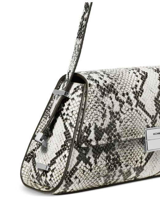 Michael Kors Gray Michael Ludlow Small Leather Convertible Shoulder Bag