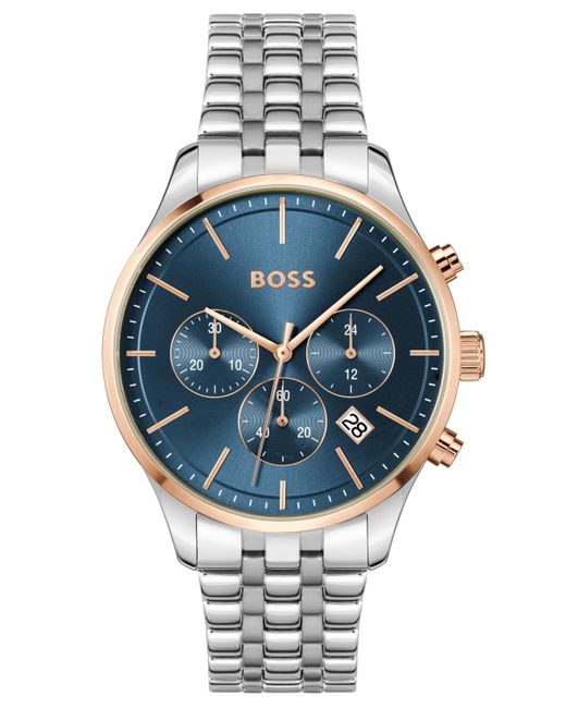 Boss Blue Boss Chronograph Avery Stainless Steel Bracelet Watch 42mm for men
