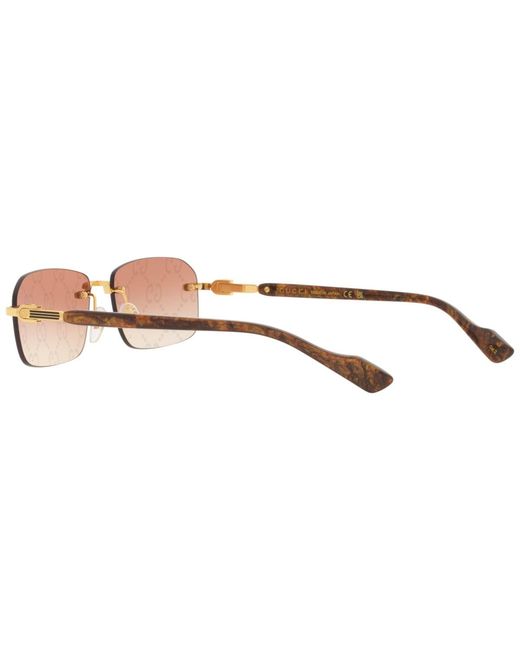 Gucci White Rectangular-frame Metal Sunglasses for men