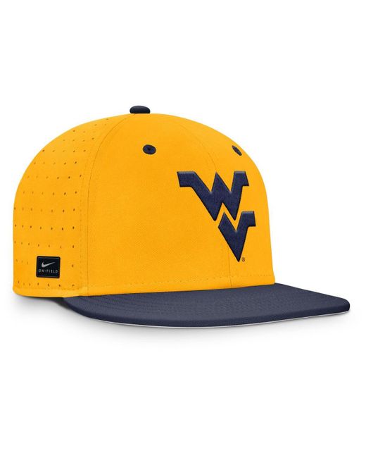 Nike Yellow West Virginia Mountaineers On-field Dugout True Performance Fitted Hat for men