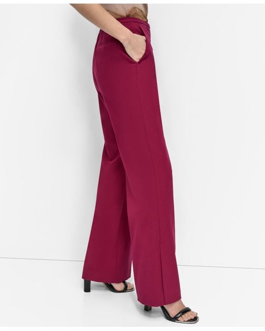 DKNY High Rise Front-zip Flared-leg Pants