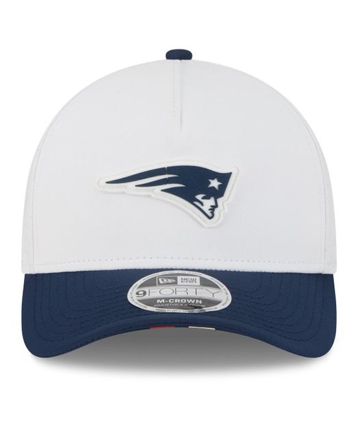 KTZ Blue White/navy New England Patriots 2025 Nfl Training Camp A-frame 9forty Adjustable Hat for men