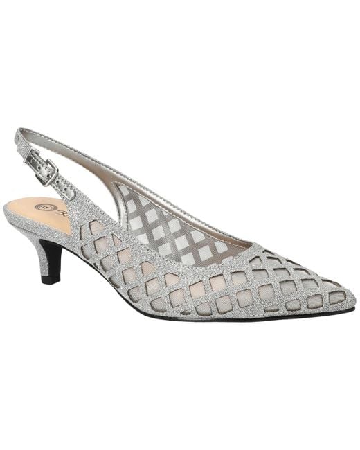 Bella Vita White Noel Slingback Pointed Toe Pumps