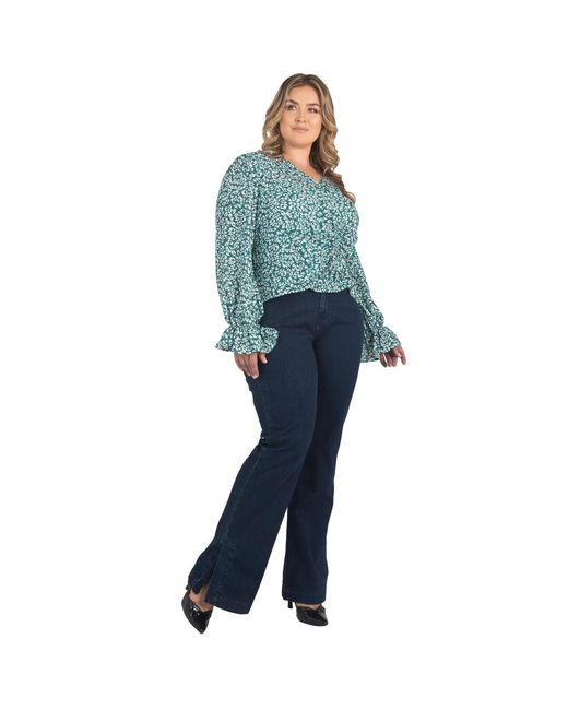 Standards & Practices Blue High Waist Split Hem Flared Jeans