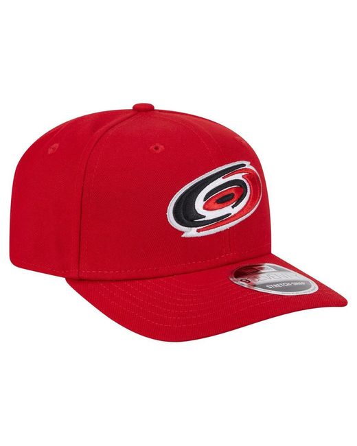 KTZ Red Carolina Hurricanes Logo Basic 9seventy Adjustable Hat for men