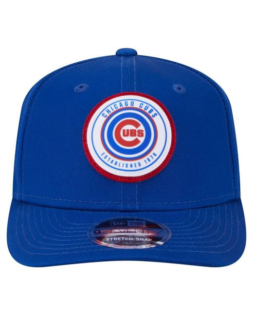 KTZ Blue Chicago Cubs Circle Patch 9seventy Stretch-snap Hat for men
