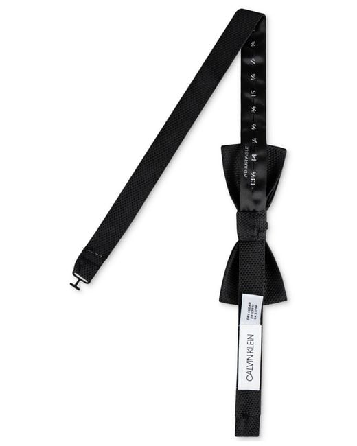 Calvin Klein Black Textured Solid Bow Tie for men