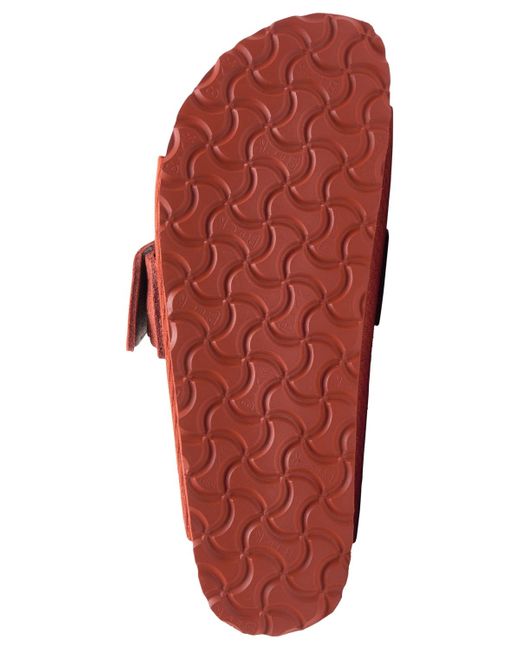 Birkenstock Red Kyoto Suede Embossed Slide Sandals From Finish Line
