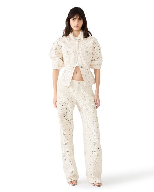 Steve Madden White Henrietta Button-front Jacket