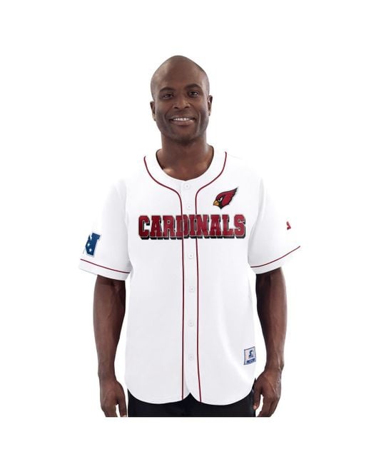 Starter White Arizona Cardinals Relay Full-button Baseball Jersey for men