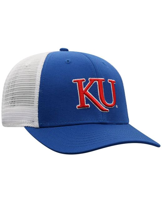 Top Of The World Blue Royal/white Kansas Jayhawks Victory Baseline Trucker Adjustable Hat for men