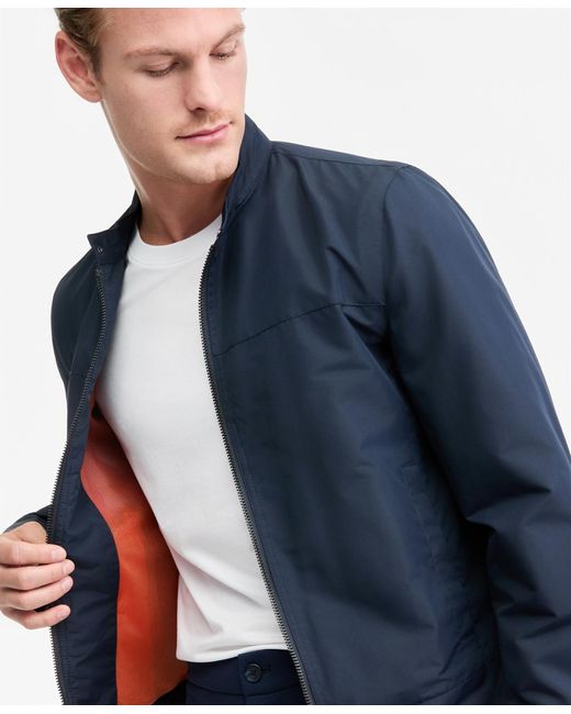 Michael Kors Blue Lightweight Moto Jacket for men