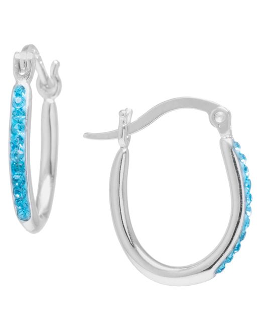 Giani Bernini Blue Crystal Oval Hoop Earrings
