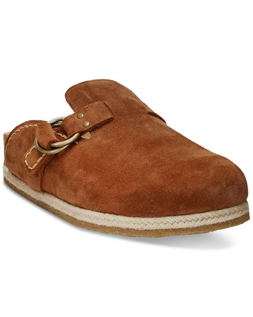 Polo Ralph Lauren Brown Turbach Shearling-lined Suede Slip-on Clogs for men