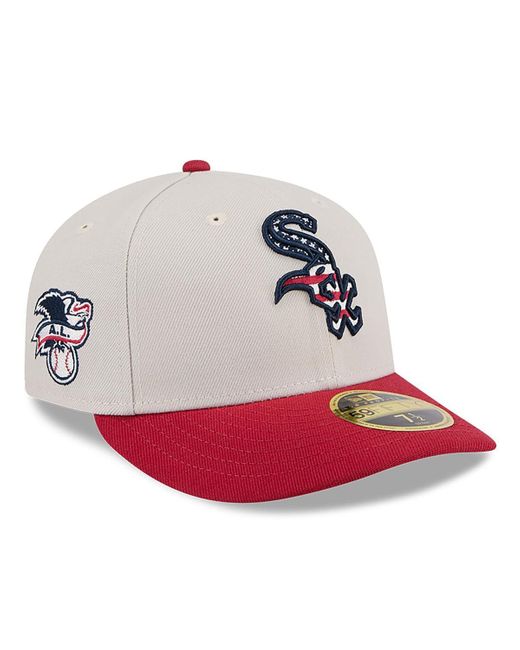 KTZ Pink Red Chicago White Sox 2024 Fourth Of July Low Profile 59fifty Fitted Hat for men