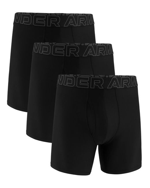 Under Armour Black 3-pack Performance Tech Solid 6" Boxer Briefs for men