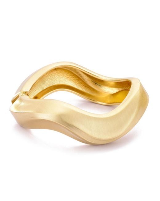Adornia Metallic Wavy Chunky Bangle