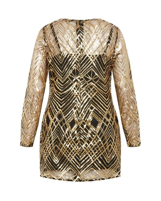 City Chic Natural Plus Size Braylin Sequin Dress