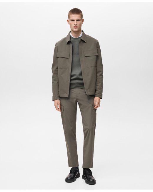 Mango Gray Thermoregulating Comfort Stretch Cargo Trousers for men