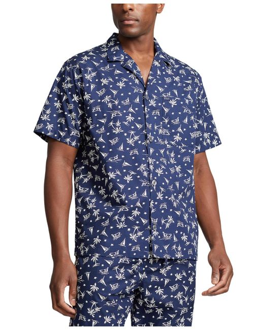 Polo Ralph Lauren Blue Cotton Notched-collar Pajama Shirt for men