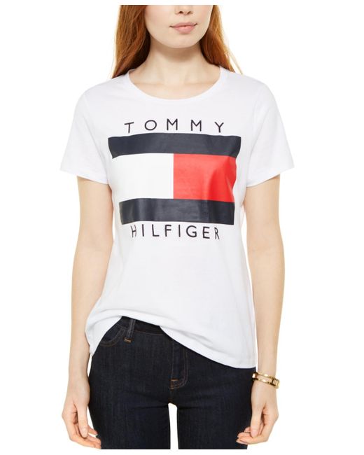 Tommy Hilfiger White Cotton Logo T-shirt