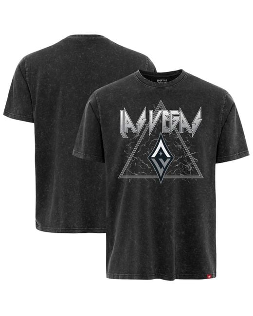 Sportiqe Black And Â Las Vegas Aces Rock Roll Collection Angus Mineral Wash Premium T-shirt