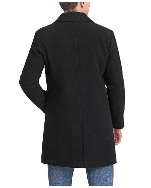 BGSD Black Men Baker Wool Blend Walker Coat for men