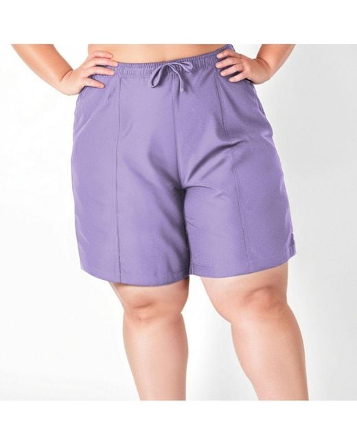 Calypsa Purple Plus Size 7" Board Shorts