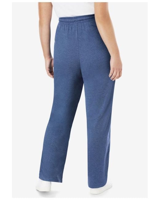 Woman Within Blue Within Tall Sport Knit Straight-leg Pull-on Pants