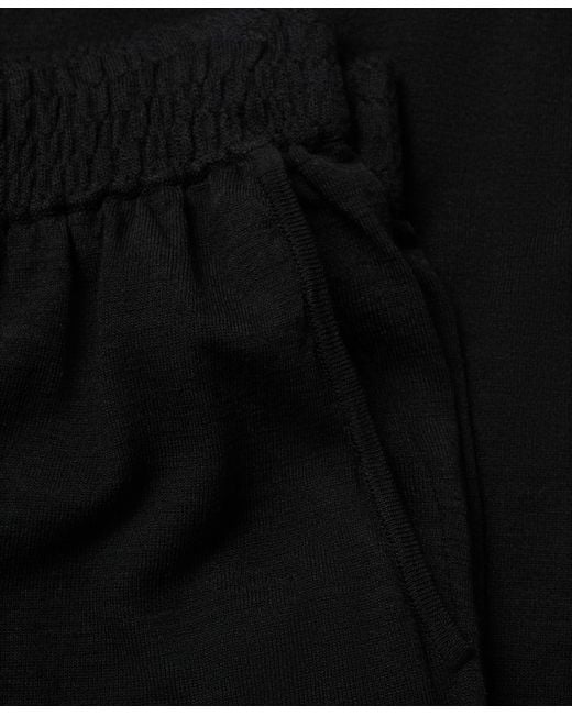Mango Black Fine Knit Straight Fit Pants