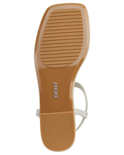 DKNY White Datto T-strap Sandals