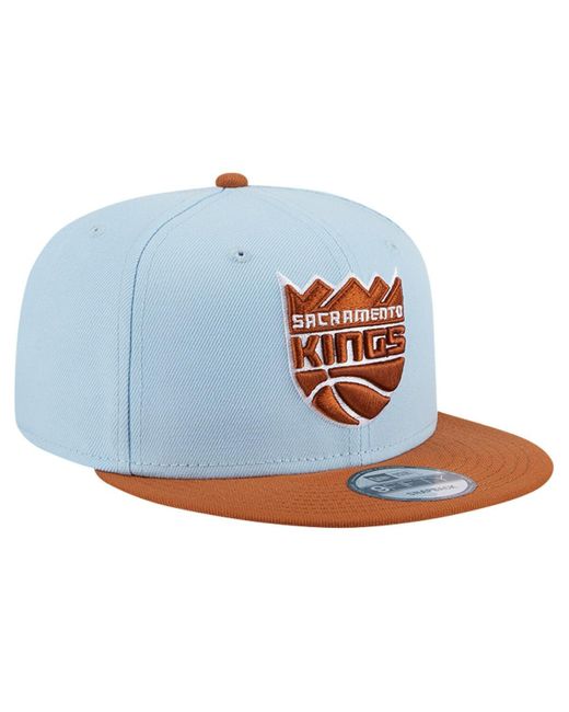 KTZ Blue /brown Sacramento Kings 2-tone Color Pack 9fifty Snapback Hat for men