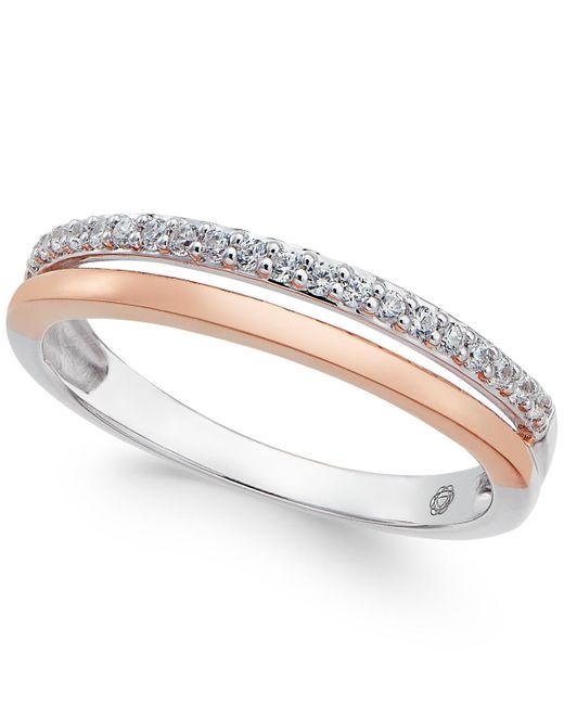 Macy's Women's White Diamond Split Band (1/8 Ct. T.w.