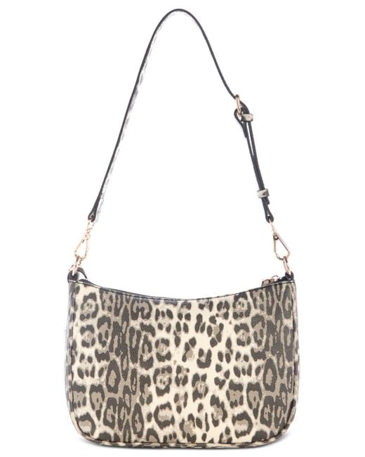 Guess Metallic Tinsley Medium Leopard Print Shoulder Bag