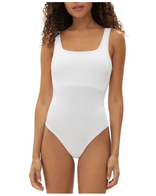 Gap White Body Logo Comfort Thong Bodysuit Gpw01040